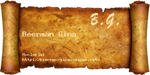 Beerman Gina névjegykártya